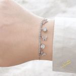 اسوارة الفراشات فضة اصلي مع الماس المواسانيت - s925