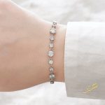 اسوارة محجرة فضة اصلي مع الماس المواسانيت - s925