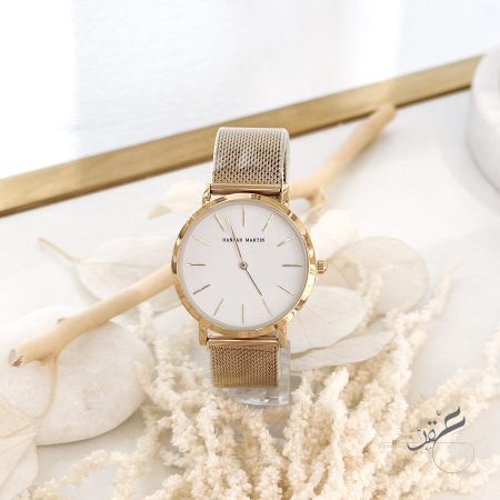 ساعة ستاتية من Hannah Martin لون ذهبي