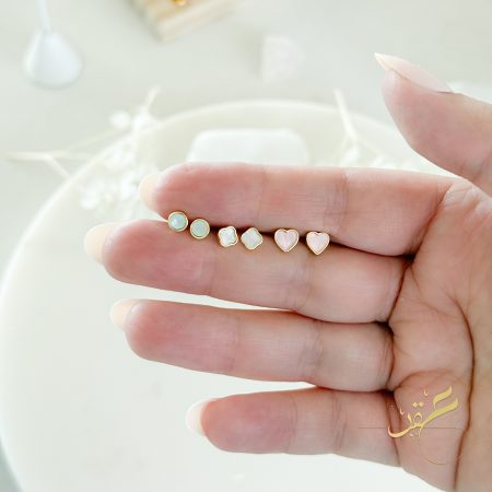 مجموعة حلوق اشكال ملونه - فضة اصلي s925 مطلي ذهب