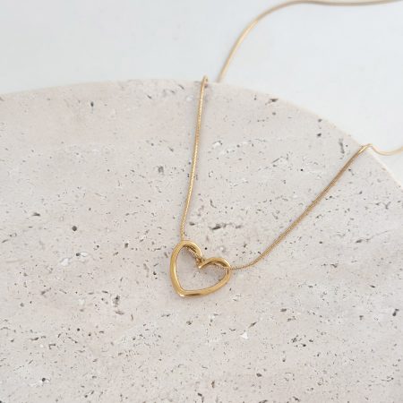 سنسال القلب ستانلس ستيل لون ذهبي