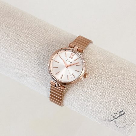 ساعة ستاتية من Kimio مع كاسكيت لون روز جولد مع مينا لؤلؤية