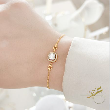 اسوارة  مربعة - فضة اصلي s925 مطلي ذهب