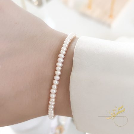 اسوارة فضة اصلي عيار ٩٢٥ مع حبات لولو طبيعي