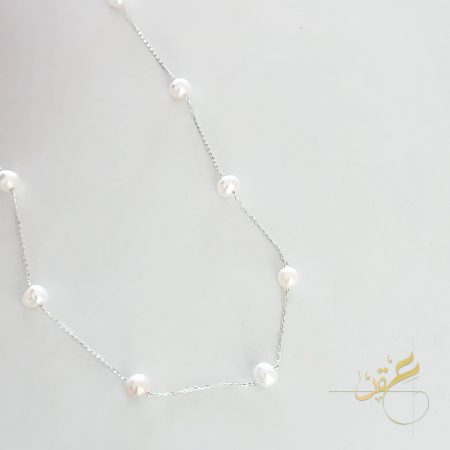 سنسال فضة  اصلي عيار ٩٢٥ مع حبات لولو طبيعية