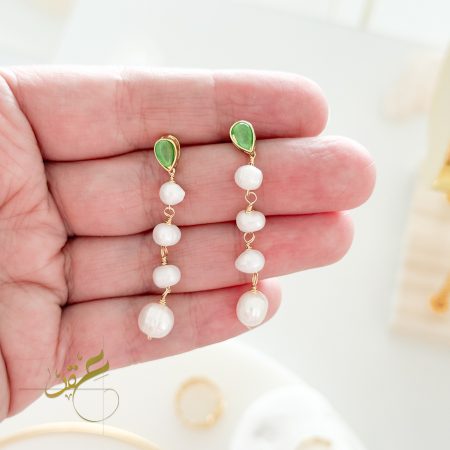 حلق دمعة حبات لولو طبيعية freshwater pearl