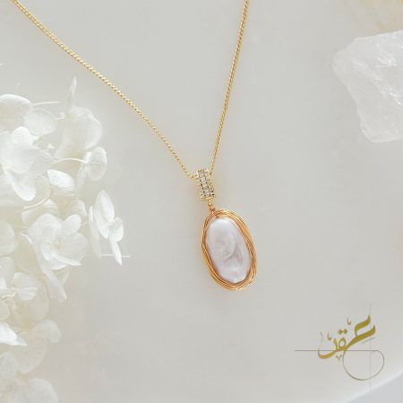 سنسال مع حبة لولو طبيعية freshwater pearl