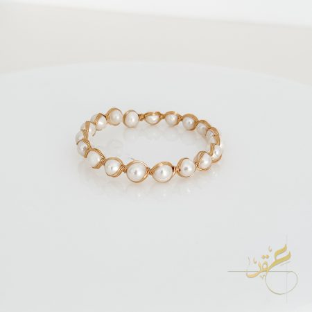 اسوارة مع حبات لولو طبيعية freshwater pearl