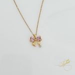 سنسال الببرونة مع حجر زهري - ستانلس ستيل