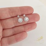 حلق انيق مدور مع الماس المواسانيت - فضة اصلي s925