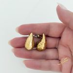 حلق دمعة بنقشة مربعة - ستانلس ستيل