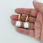 حلق مربع مع لولو - ستانلس ستيل