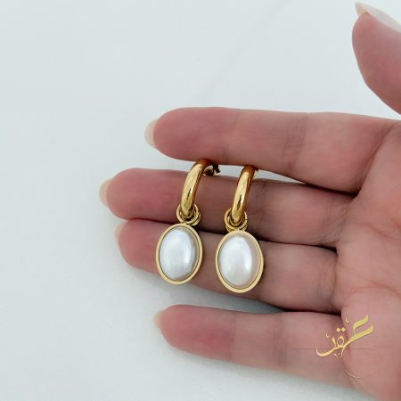 حلق بيضاوي مع لولو - ستانلس ستيل