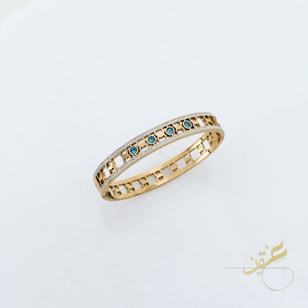 اسوارة سلسلة ستانلس مع احجار باللون الأزرق