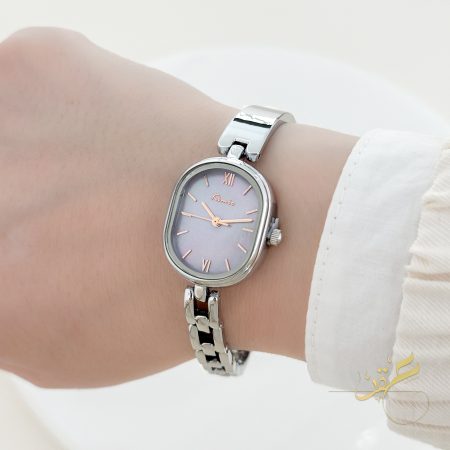 ساعة ستاتية ماركة Kimio  مع كاسكيت لون فضي ومينا بتدرجات البنفسجي