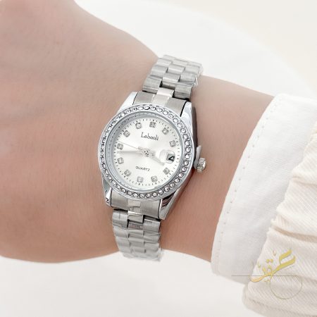 ساعة ستاتية محجرة ماركة Labaoli لون فضي