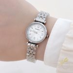 ساعة ستاتية ماركة Sunamte لون فضي ومينا لون ابيض