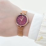 ساعة ستاتية ماركة Kimio لون روز جولد مع مينا لون بيرغندي