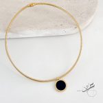 سنسال بقلادة وجهين ابيض واسود - ستانلس ستيل