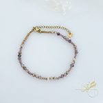 خلخال مع احجار بألوان البنفسجي البارد