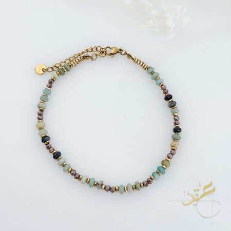 خلخال مع احجار بألوان الأخضر