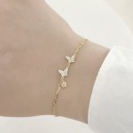 اسوارة الفراشات فضة اصلي ٩٢٥ مطلية ذهب