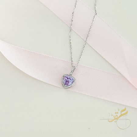 سنسال قلب باللون البنفسجي - فضة اصلي s925