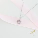 سنسال قلادة قلب زهري - فضة اصلي s925