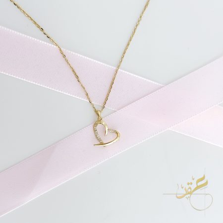 سنسال القلب - فضة اصلي s925 مطلي ذهب