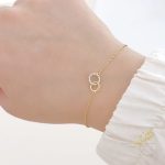 اسوارة حلقات متداخلة - فضة اصلي s925 مطلية ذهب