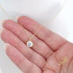 سنسال حجر مدور -فضة اصلي s925 مطلي ذهب