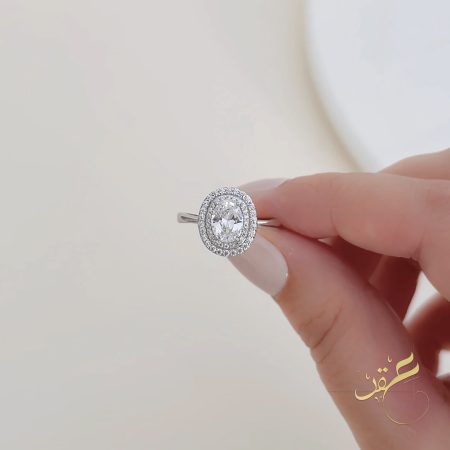خاتم شكل بيضاوي محجر - فضة اصلي s925