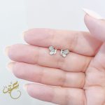 حلق الفراشة مع حبات لولو - فضة اصلي s925