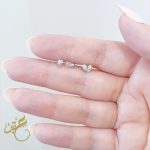 حلق قلب محجر مع بريمة لف - فضة اصلي s925
