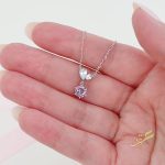 سنسال البتلات مع حجر بنفسجي - فضة اصلي s925