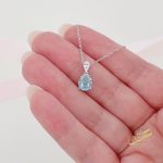 سنسال دمعة لون ازرق بارد - فضة اصلي s925