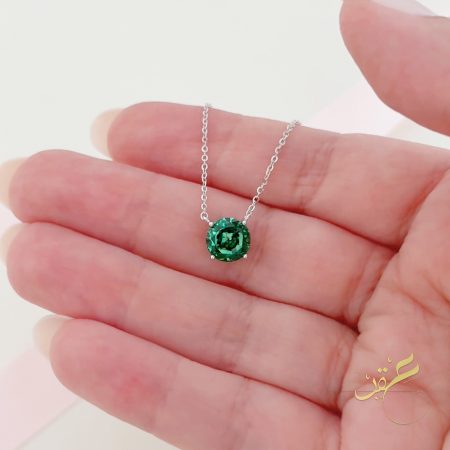 سنسال حجر اخضر مدور - فضة اصلي s925