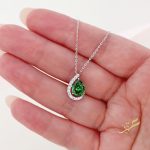 سنسال دمعة حجر اخضر - فضة اصلي s925