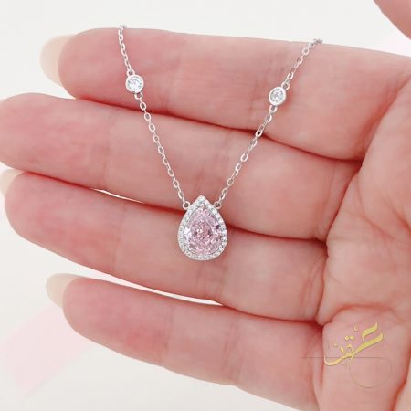 سنسال دمعة لون زهري - s925