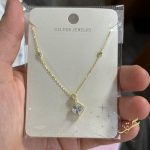 سنسال الجوهرة محجر - فضة اصلي s925 مطلي ذهب