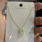 سنسال قلادة مربعة - فضة اصلي s925 مطلي ذهب