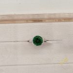 خاتم حجر اخضر مدور - فضة اصلي s925