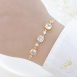 اسوارة باحجار مربعة - فضة اصلي s925 مطلية ذهب