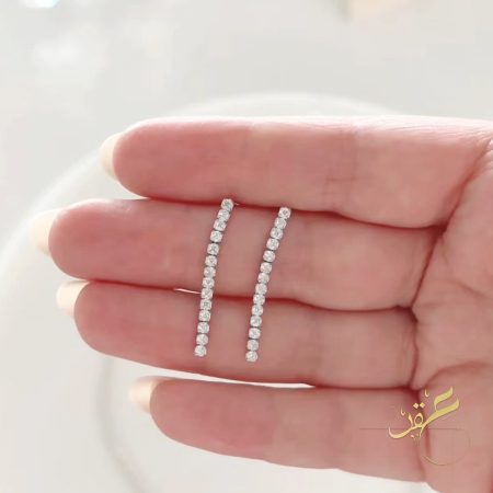 حلق طويل محجر - فضة اصلي s925