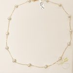 سنسال حبات لولو طبيعية مع سلسلة فضة اصلي s925 مطلية ذهب