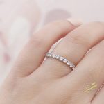 خاتم باند محجر بأحجار مدورة - فضة اصلي s925