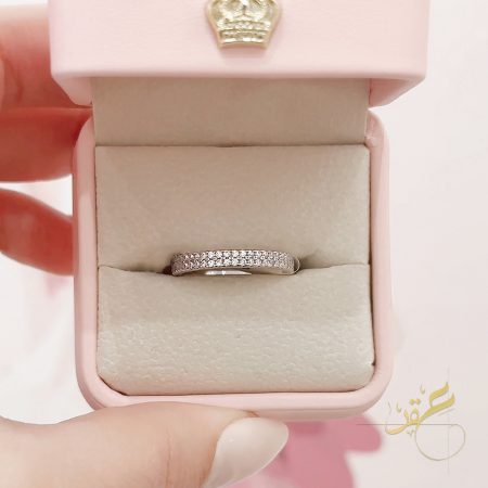 خاتم باند محجر - فضة اصلي s925