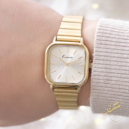 ساعة ستاتية ماركة Kimio  مع كاسكيت لون ذهبي