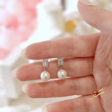 حلق حبات لولو طبيعية - فضة اصلي s925