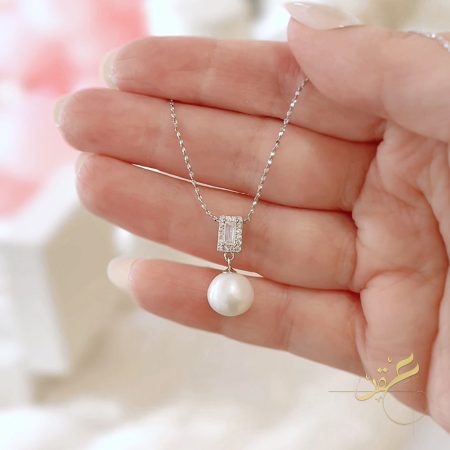 سنسال قلادة حبة لولو طبيعية - فضة اصلي s925